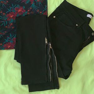 ASOS Black Distressed Skinny Jeans w Zipper at Ankle - 32x32